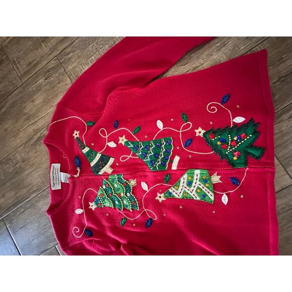 Vintage Tiara International Women's Christmas holiday Cardigan Sweater Size S - Picture 2 of 9
